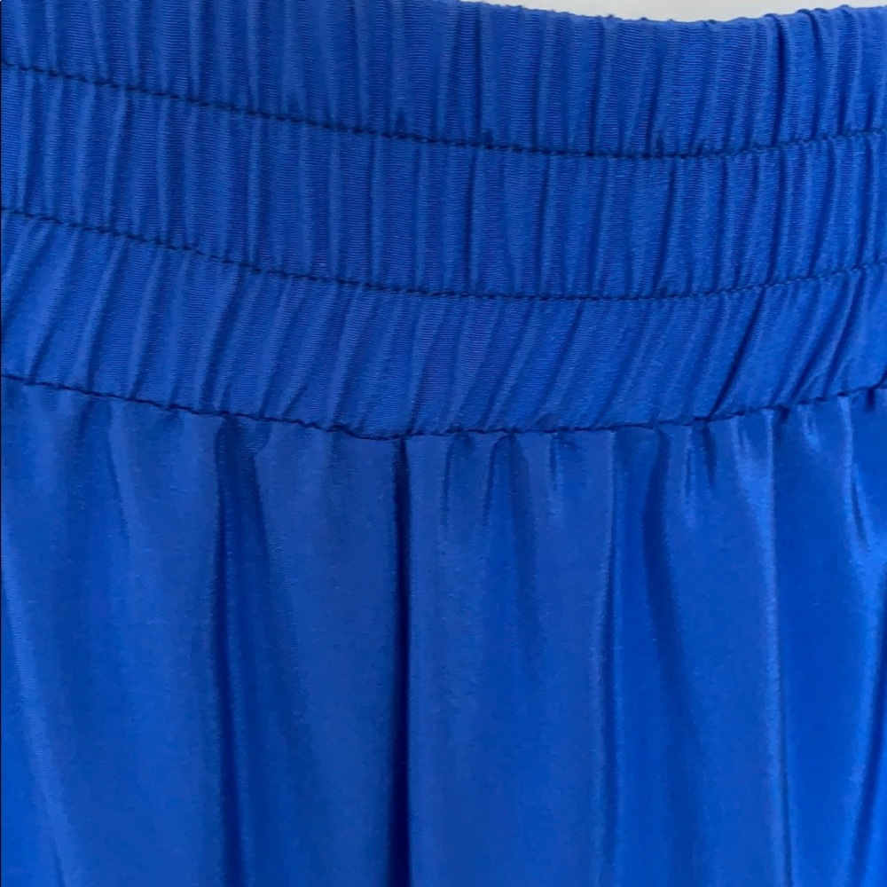 Amanda Uprichard Blue Wide Leg Pant 100% Silk L - Picture 7 of 12